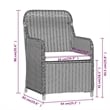 Afuera Living Poly Rattan/Powder-Coated Steel/Glass Garden Dining Set in Black