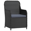 Afuera Living Poly Rattan/Powder-Coated Steel/Glass Garden Dining Set in Black