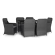 Afuera Living Poly Rattan/Powder-Coated Steel/Glass Garden Dining Set in Black