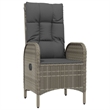 Afuera Living PE Rattan Standard Adjustable Armrests Garden Dining Set in Gray