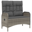 Afuera Living PE Rattan Standard Adjustable Armrests Garden Dining Set in Gray