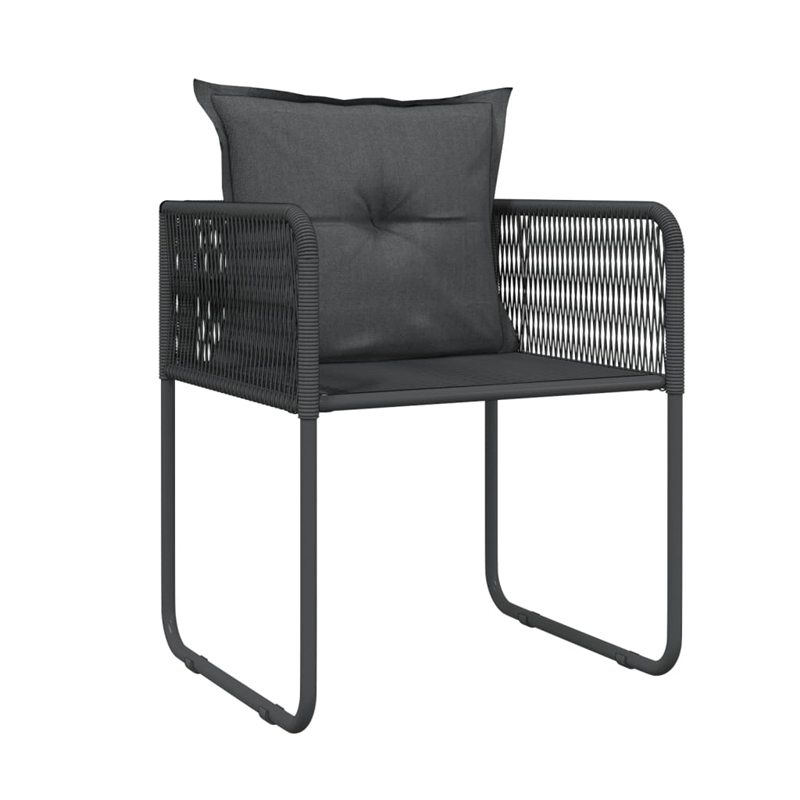 Afuera Living Powder-Coated Steel & PE Rattan Large Garden Dining Set in Black