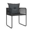 Afuera Living Powder-Coated Steel & PE Rattan Large Garden Dining Set in Black