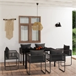 Afuera Living Powder-Coated Steel & PE Rattan Large Garden Dining Set in Black