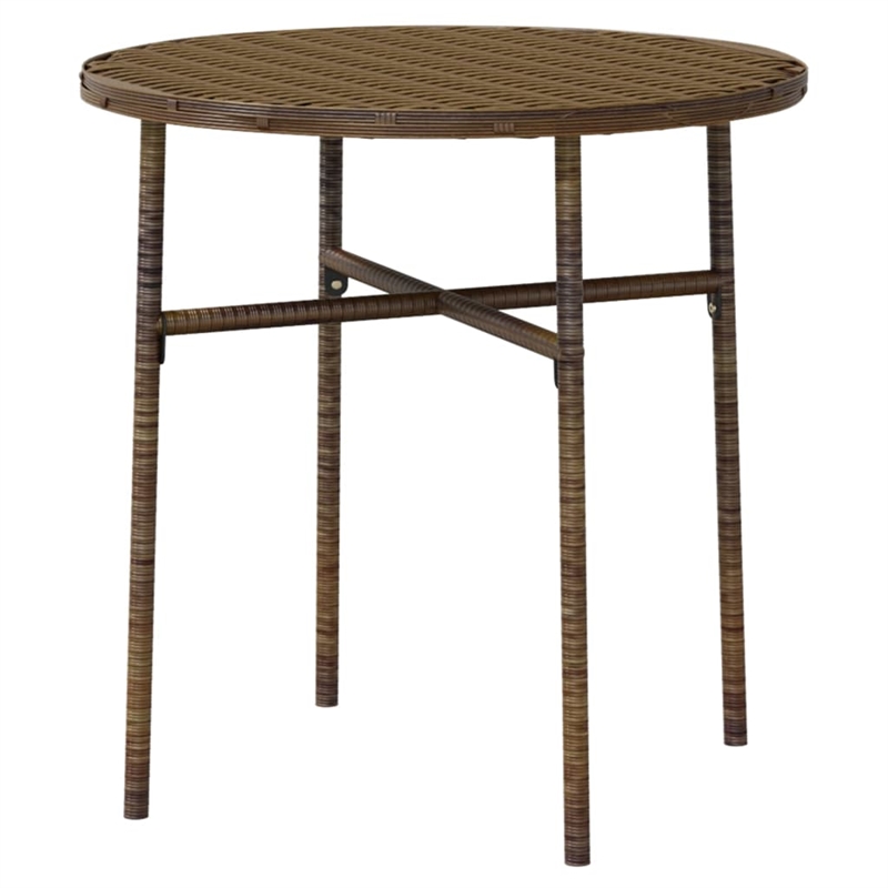 Afuera Living PE Rattan/Powder-Coated Steel Medium Outdoor Dining Set in Brown