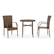 Afuera Living PE Rattan/Powder-Coated Steel Medium Outdoor Dining Set in Brown