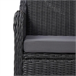 Afuera Living Outdoor Dining Set in Black and Dark Gray Half Round Poly Rattan