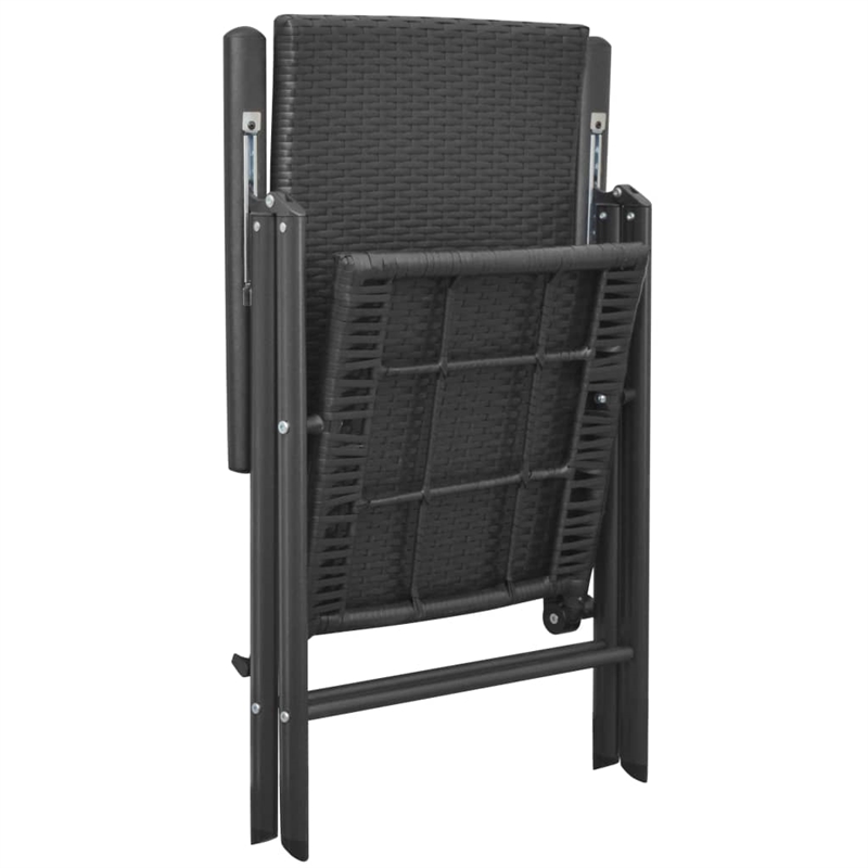 Afuera Living PE Rattan Dining Set with Multi-Position Backrest in Black/Brown
