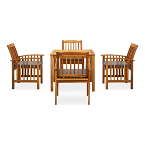 Afuera Living Garden Dining Set in Natural Solid Acacia Wood