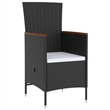 Afuera Living Outdoor Dining Set in Black PE Rattan with Adjustable Armrests