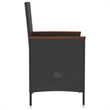 Afuera Living Outdoor Dining Set in Black PE Rattan with Adjustable Armrests