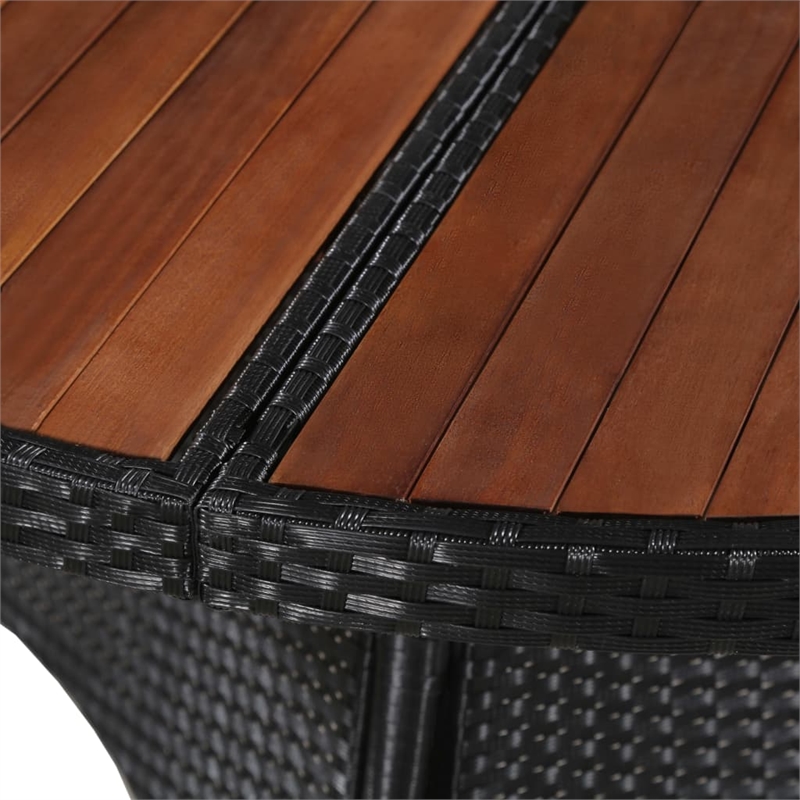 Afuera Living Outdoor Dining Set in Black PE Rattan with Adjustable Armrests