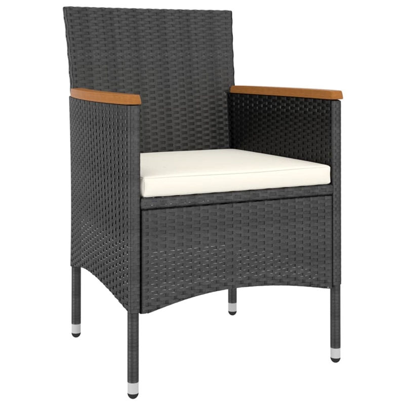 Afuera Living Garden Dining Set in Black Poly Rattan Standard Removable Covers