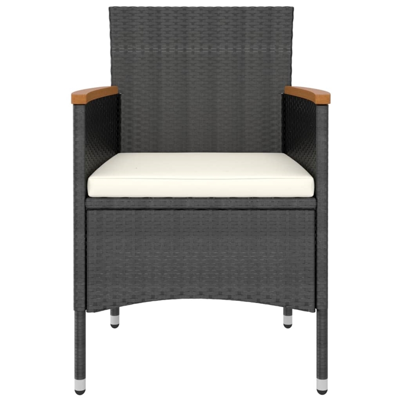 Afuera Living Garden Dining Set in Black Poly Rattan Standard Removable Covers