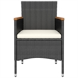 Afuera Living Garden Dining Set in Black Poly Rattan Standard Removable Covers
