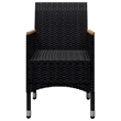 Afuera Living Dining Set in Black and Brown Poly Rattan Large Removable Covers