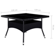 Afuera Living Dining Set in Black and Brown Poly Rattan Large Removable Covers