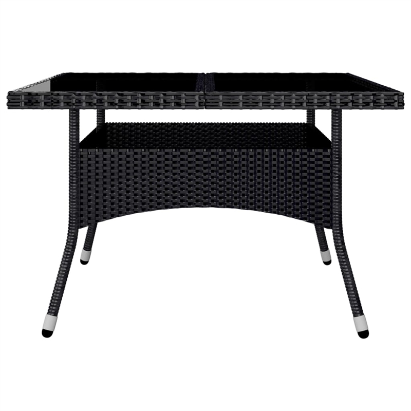 Afuera Living Dining Set in Black and Brown Poly Rattan Large Removable Covers