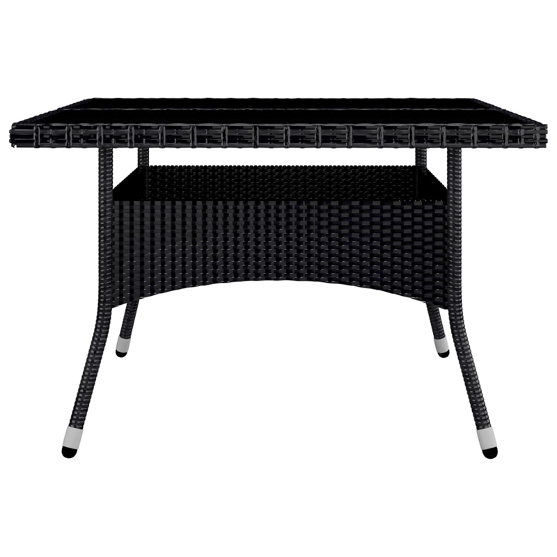 Afuera Living Dining Set in Black and Brown Poly Rattan Large Removable Covers