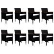 Afuera Living Dining Set in Black and Brown Poly Rattan Large Removable Covers