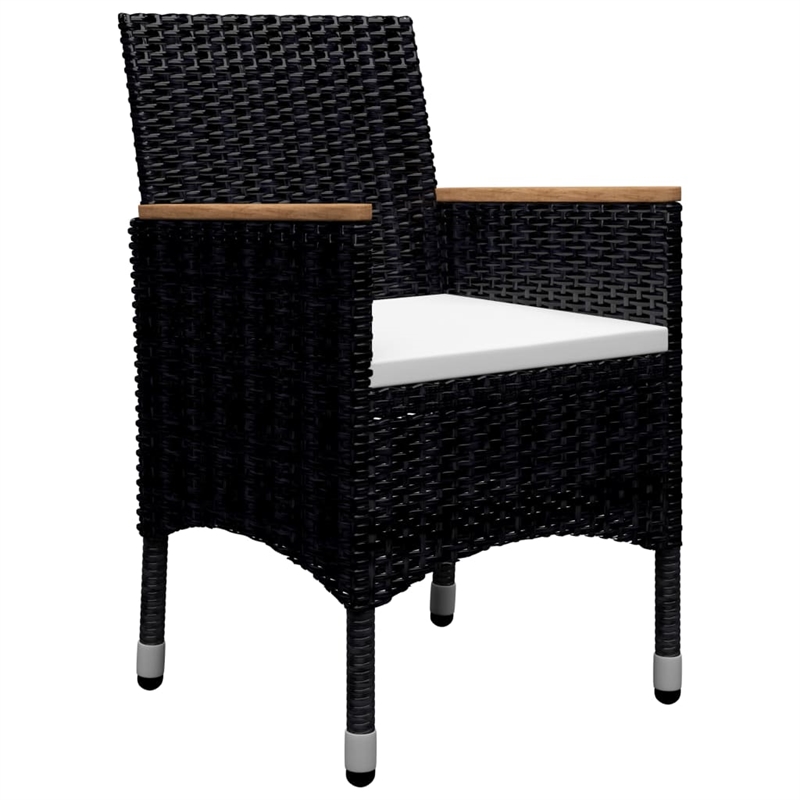 Afuera Living Dining Set in Black and Brown Poly Rattan Large Removable Covers