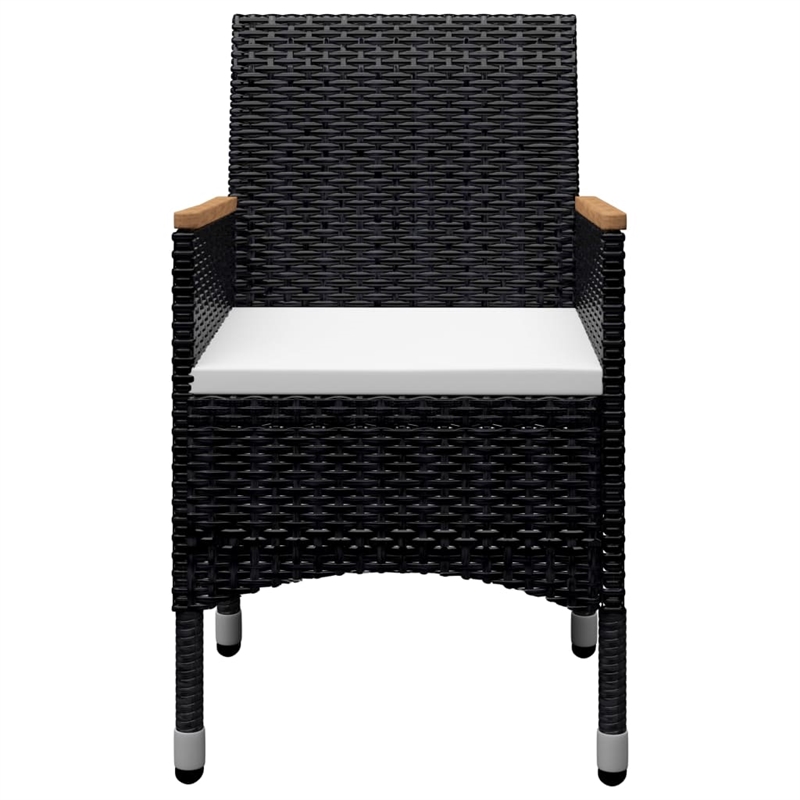 Afuera Living Dining Set in Black and Brown Poly Rattan Large Removable Covers