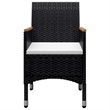 Afuera Living Dining Set in Black and Brown Poly Rattan Large Removable Covers