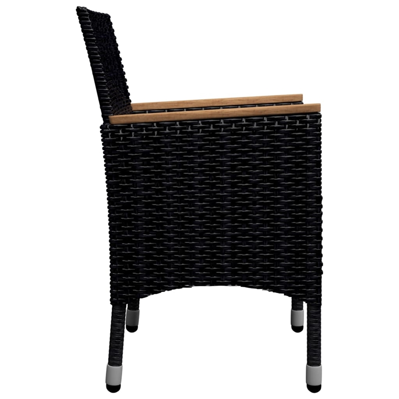 Afuera Living Dining Set in Black and Brown Poly Rattan Large Removable Covers