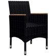 Afuera Living Dining Set in Black and Brown Poly Rattan Large Removable Covers