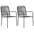Afuera Living Powder-Coated Steel/Glass/Cotton Rope Garden Dining Set in Black