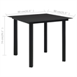 Afuera Living Powder-Coated Steel/Glass/Cotton Rope Garden Dining Set in Black