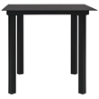 Afuera Living Powder-Coated Steel/Glass/Cotton Rope Garden Dining Set in Black