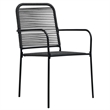 Afuera Living Powder-Coated Steel/Glass/Cotton Rope Garden Dining Set in Black
