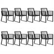 Afuera Living PVC Rattan/Powder-Coated Steel/Glass 9 Piece Dining Set in Black