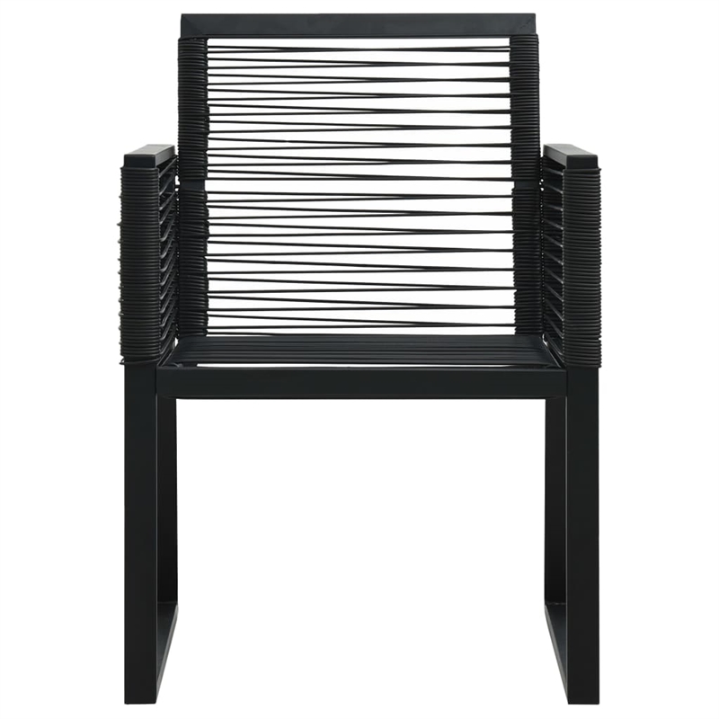 Afuera Living PVC Rattan/Powder-Coated Steel/Glass 9 Piece Dining Set in Black