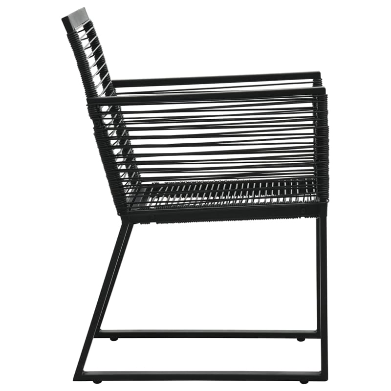 Afuera Living PVC Rattan/Powder-Coated Steel/Glass 9 Piece Dining Set in Black