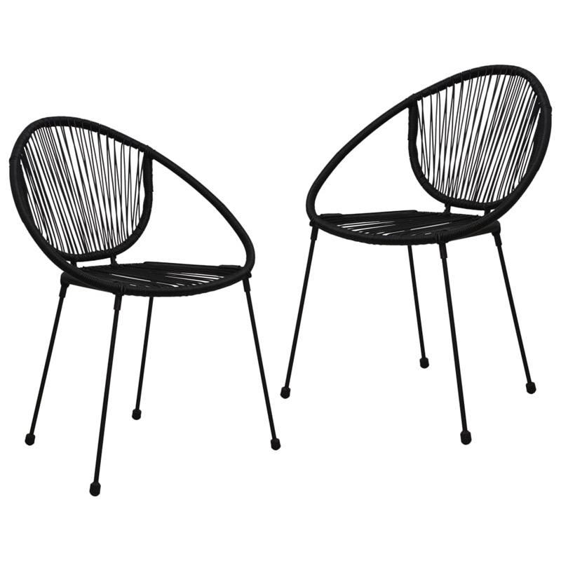 Afuera Living 3-Piece Dining Set in Black PVC Rattan/Powder-Coated Steel/Glass