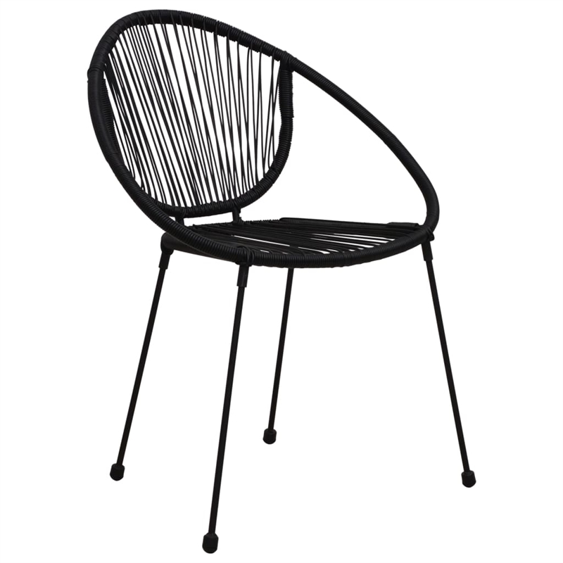 Afuera Living 3-Piece Dining Set in Black PVC Rattan/Powder-Coated Steel/Glass
