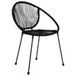 Afuera Living 3-Piece Dining Set in Black PVC Rattan/Powder-Coated Steel/Glass