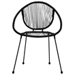 Afuera Living 3-Piece Dining Set in Black PVC Rattan/Powder-Coated Steel/Glass