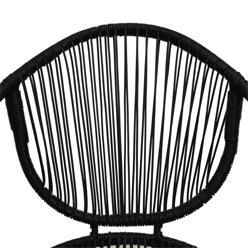 Afuera Living 3-Piece Dining Set in Black PVC Rattan/Powder-Coated Steel/Glass