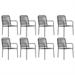 Afuera Living Powder-Coated Steel/Glass/Cotton Rope Garden Dining Set in Black