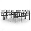 Afuera Living Black Powder-Coated Steel Large Durable Dining Set