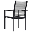 Afuera Living Black Powder-Coated Steel Large Durable Dining Set