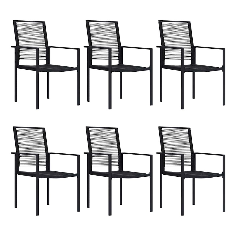 Afuera Living Black Powder-Coated Steel Large Durable Dining Set