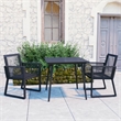 Afuera Living PVC Rattan/Powder-Coated Steel/Glass 3-Piece Dining Set in Black