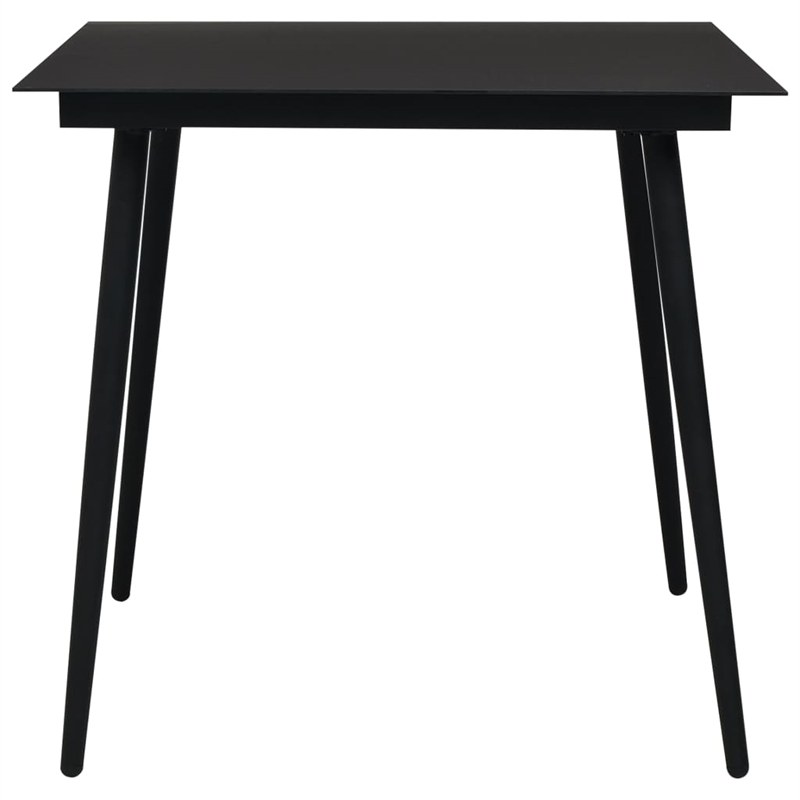 Afuera Living PVC Rattan/Powder-Coated Steel/Glass 3-Piece Dining Set in Black