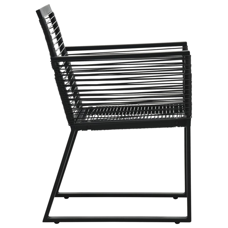 Afuera Living PVC Rattan/Powder-Coated Steel/Glass 3-Piece Dining Set in Black