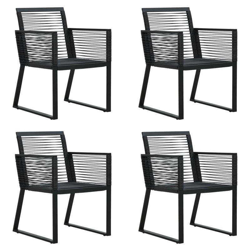 Afuera Living PVC Rattan/Powder-Coated Steel/Glass Compact Dining Set in Black