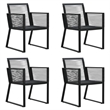 Afuera Living PVC Rattan/Powder-Coated Steel/Glass Compact Dining Set in Black